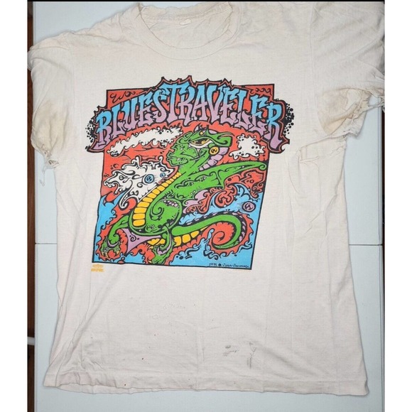 Vintage Blues Traveler 1991 Shirt Tim Vega Distressed John Popper - Picture 1 of 6